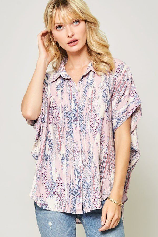 Ornately Patterned Woven Top