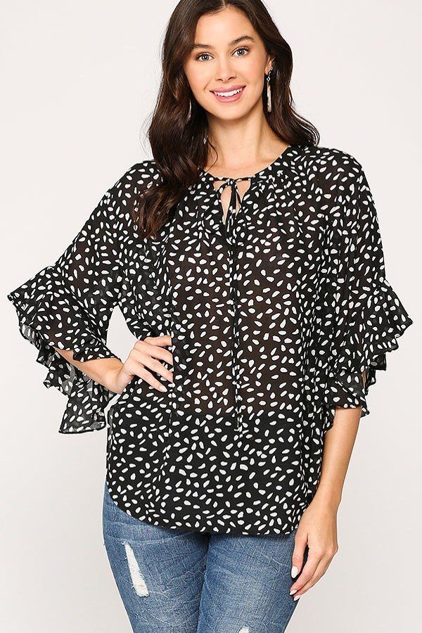 Leopard Printed Crepe Top