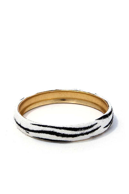 Animal Print Metal Bangle Bracelet