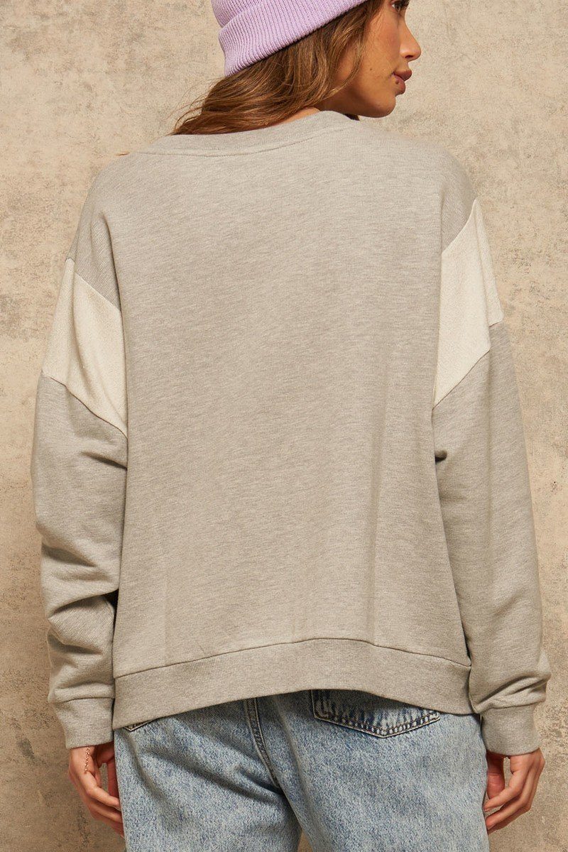 A French Terry Knit Graphic Sweatshirt