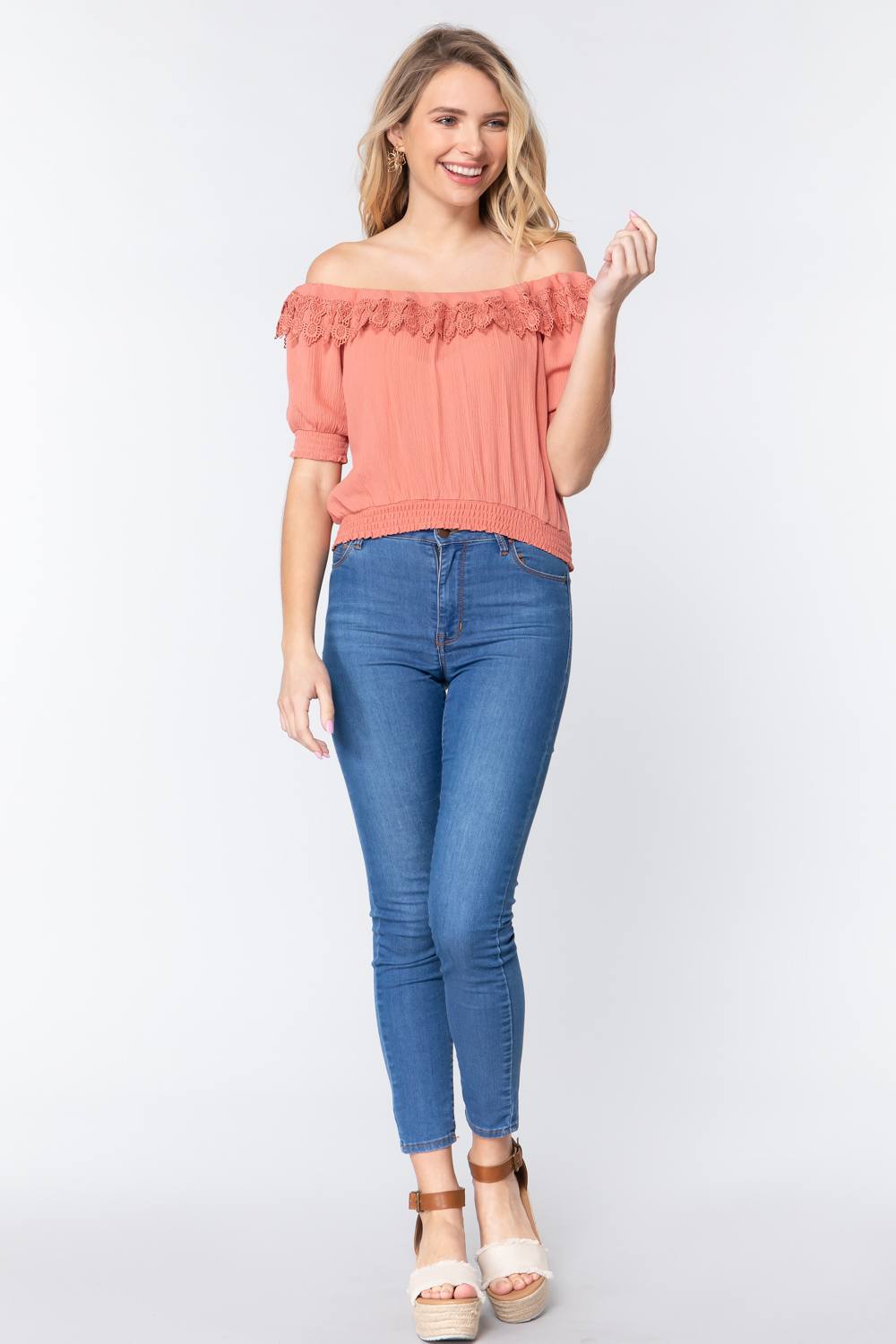 Off Shoulder Lace Detailed Top