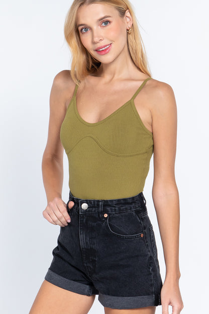 Bust Detail Cami Rib Bodysuit