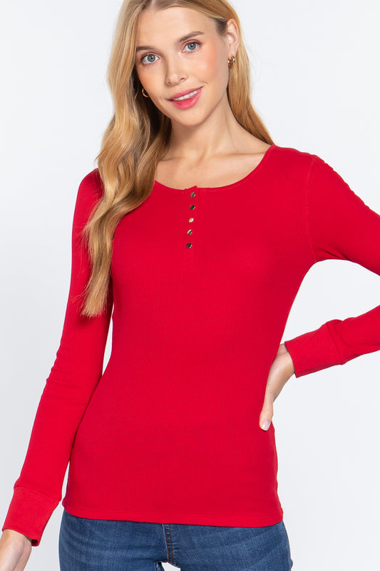 Long Slv Scoop Neck Thermal Top