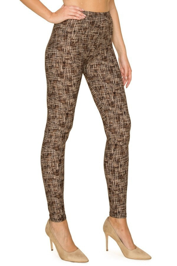 Multi Print, Full Length, High Waisted Leggings In A Fitted Style With An Elastic Waistband