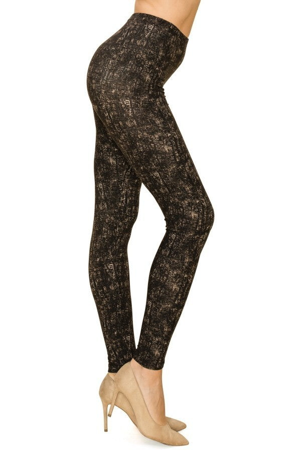 Multi Print, Full Length, High Waisted Leggings In A Fitted Style With An Elastic Waistband