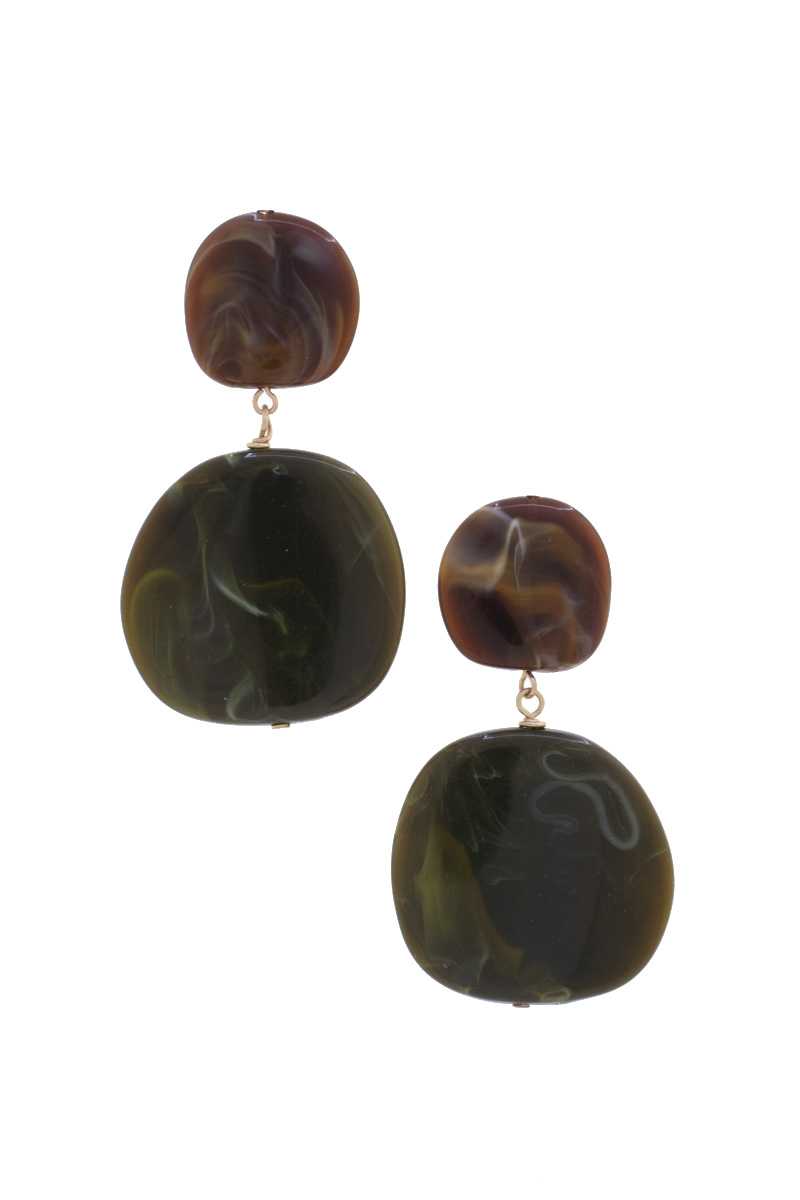 Acetate Resin Double Circle Earring