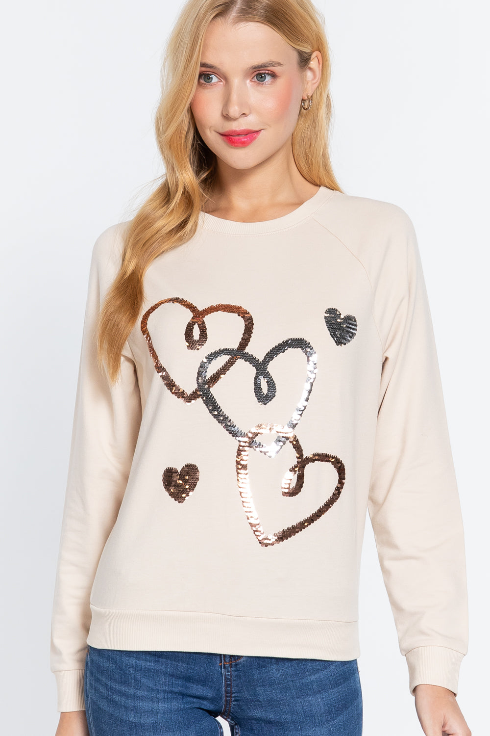 Sequins French Terry Pullover Top