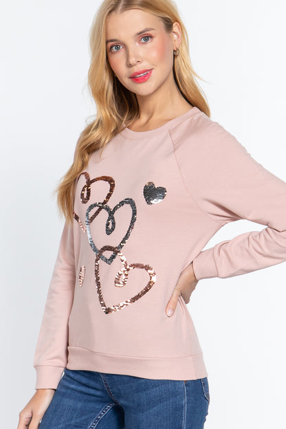 Sequins French Terry Pullover Top