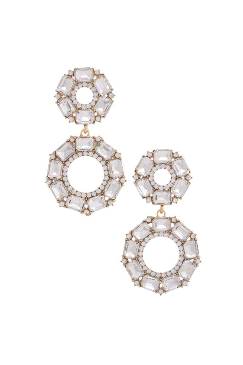 Double Circle Rhinestone Earring