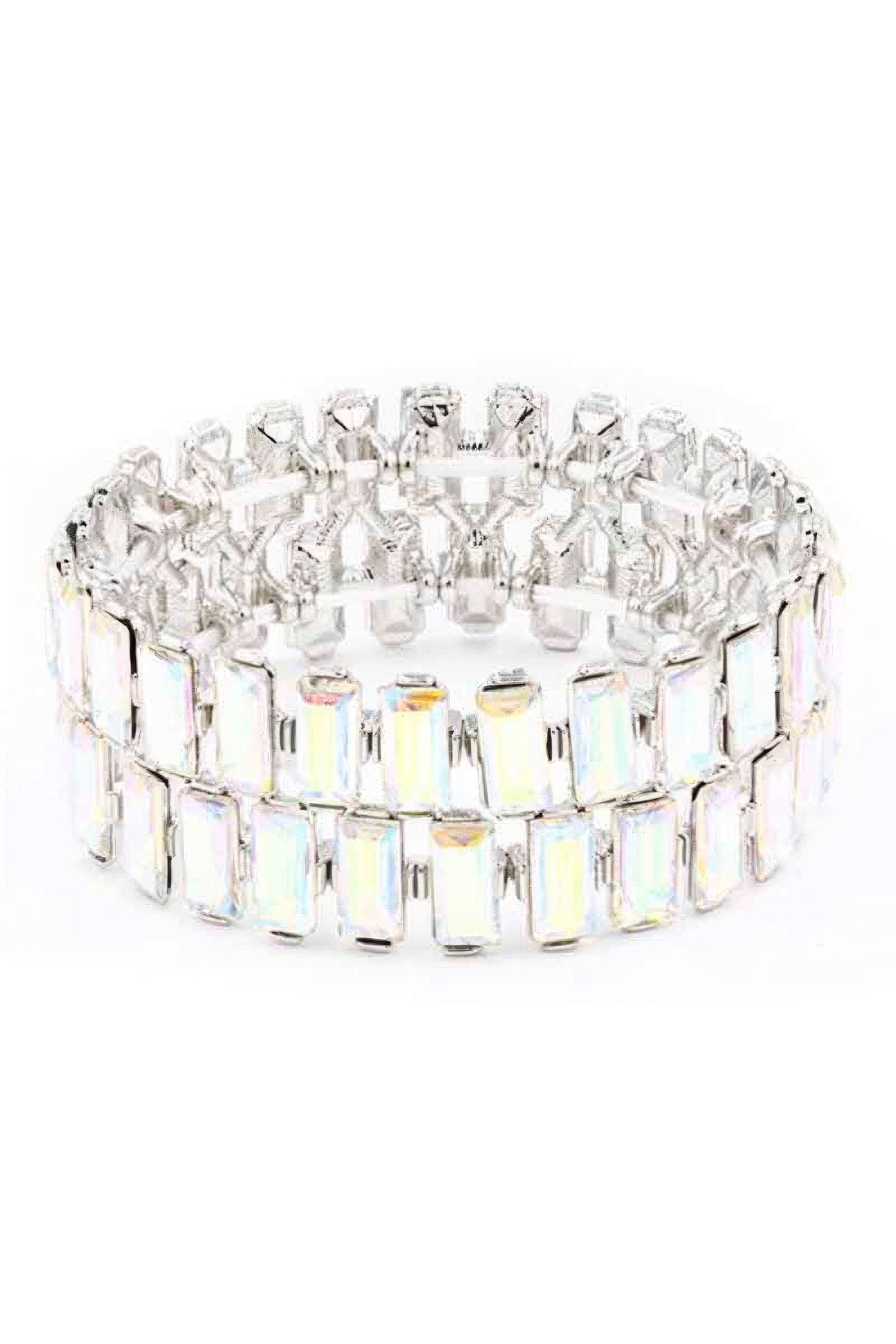 Rectangle Rhinestone Stretch Bracelet