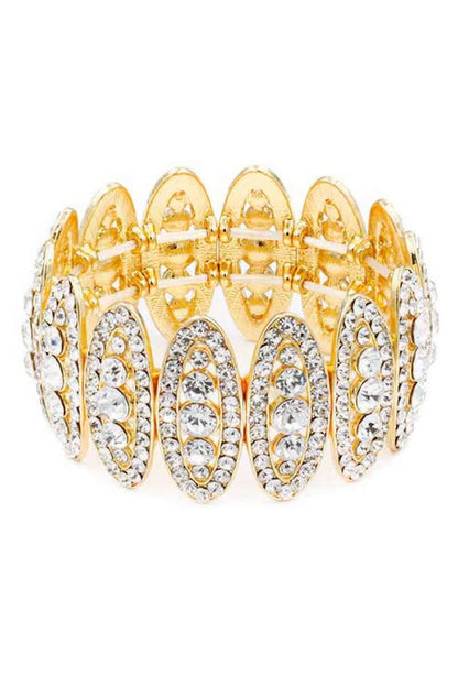 Rhinestone Oval Stretch Bracelet