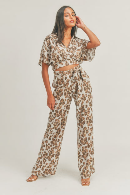 Crop Top Animal Print Set