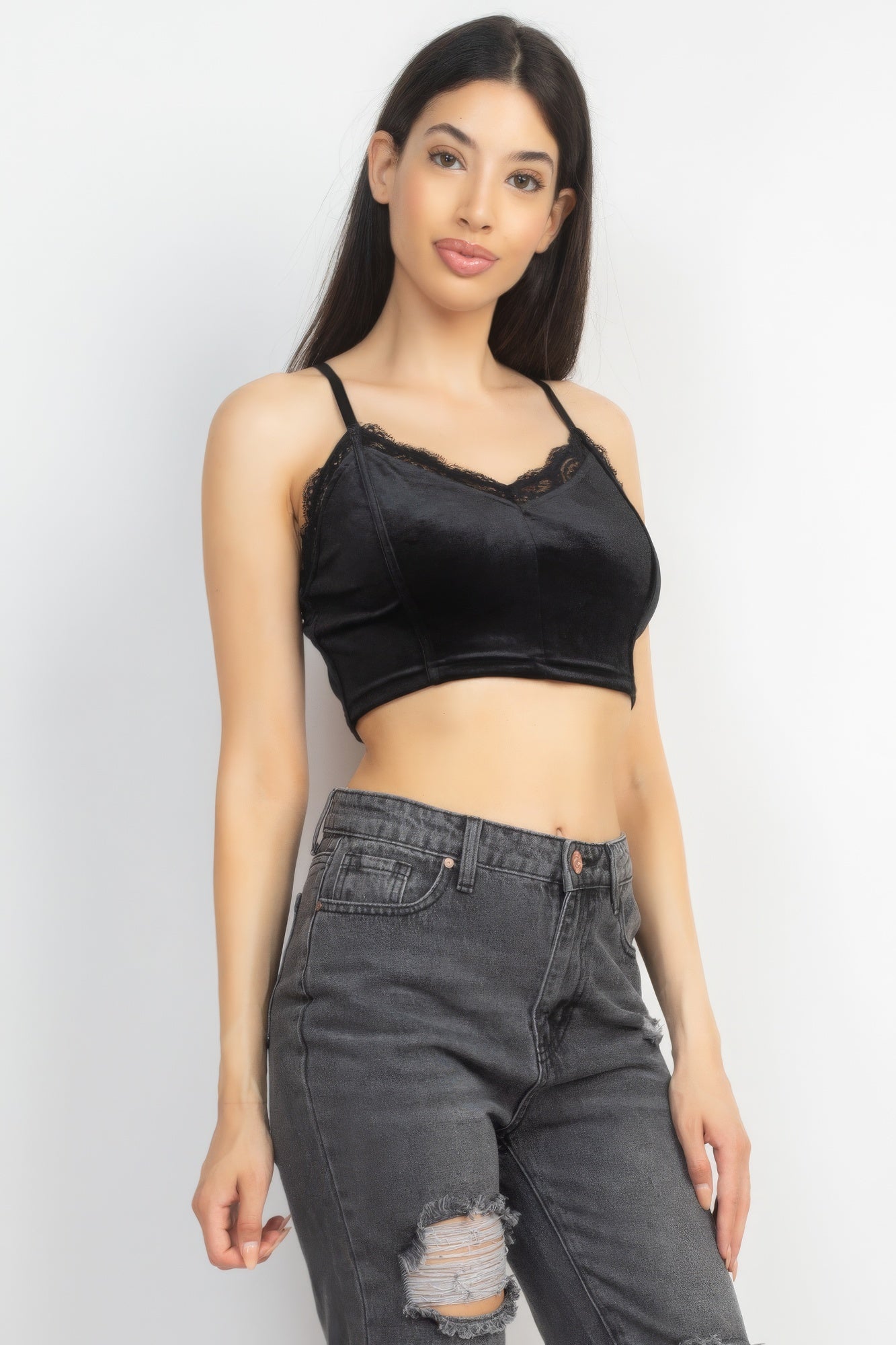 Sleeveless Corset Velvet Crop Top