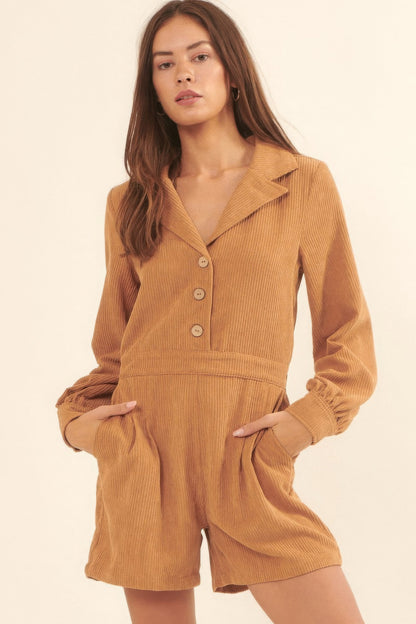 A Woven Corduroy Romper