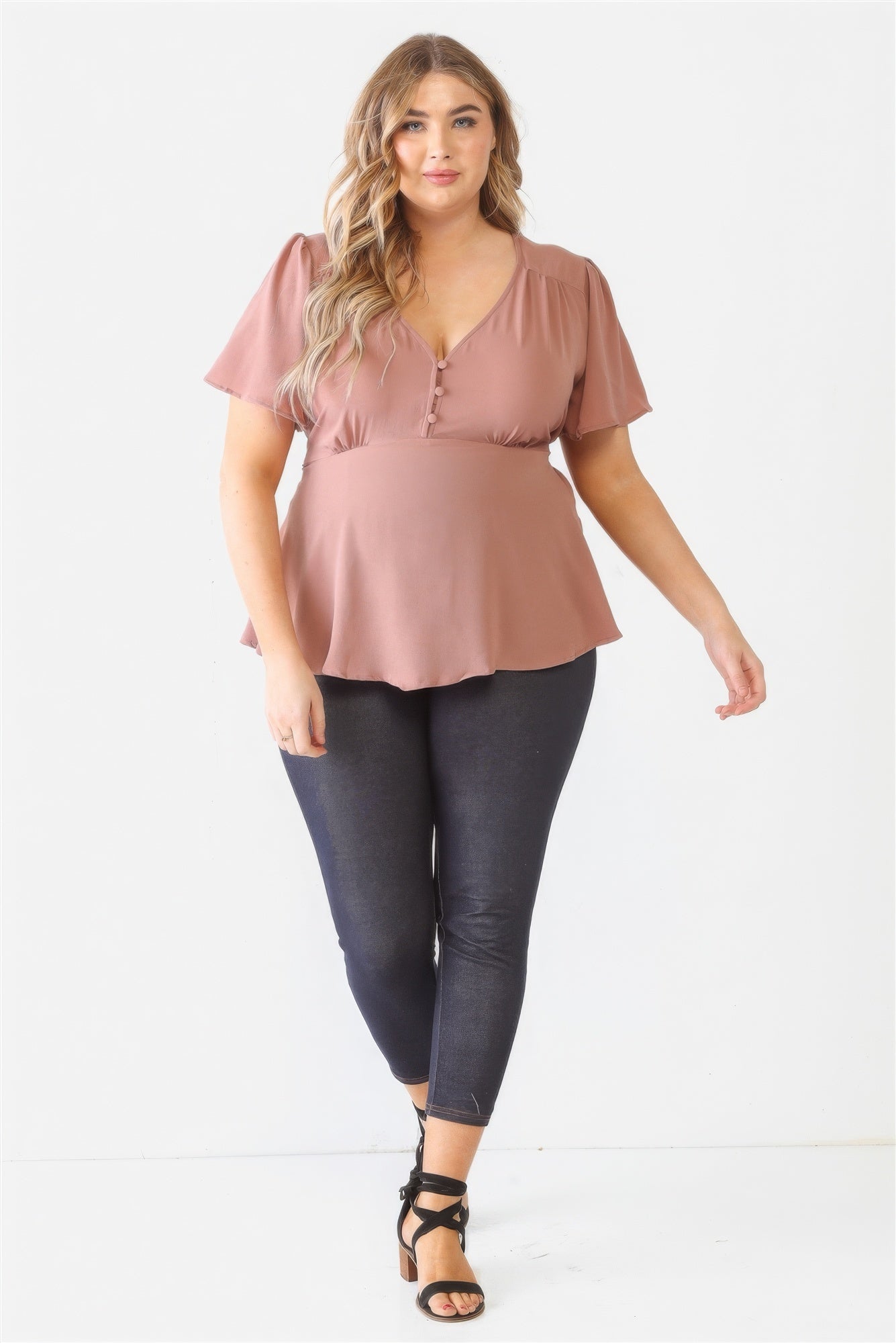 Plus Tie Detail Flare Top