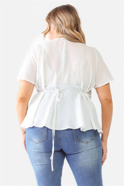 Plus Tie Detail Flare Top