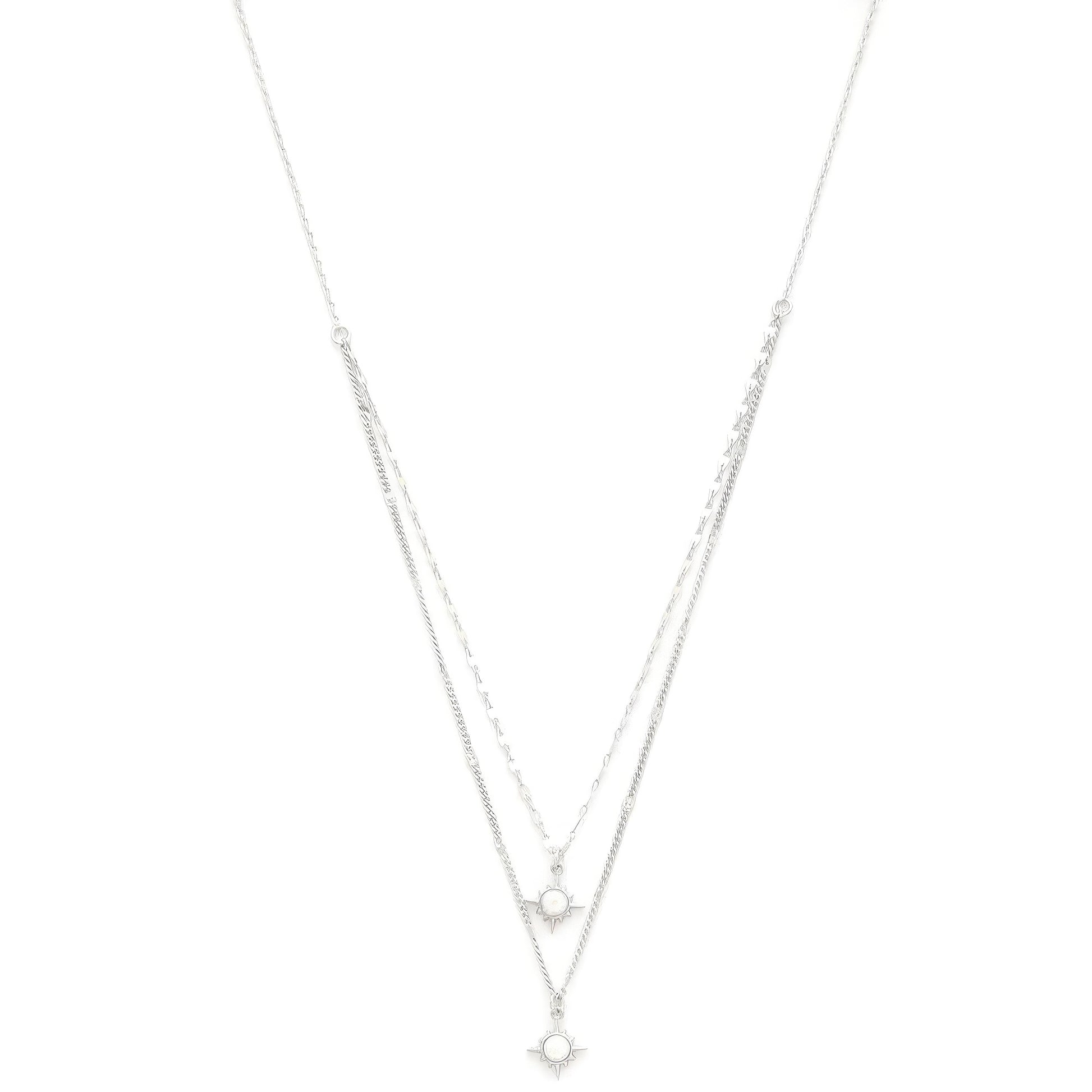 Double Star Crystal Layered Necklace