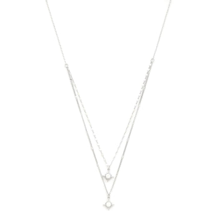 Double Star Crystal Layered Necklace