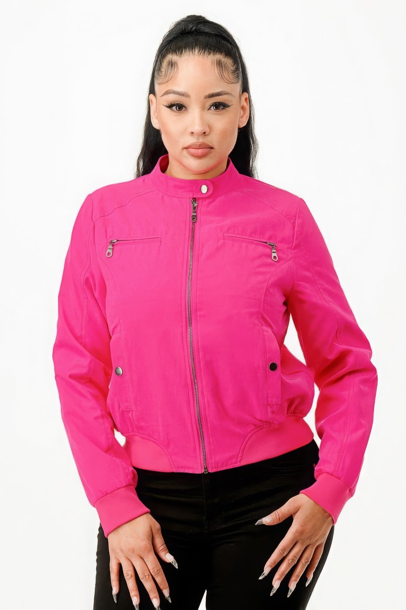 Casual Zip Up Biker Moto Jacket