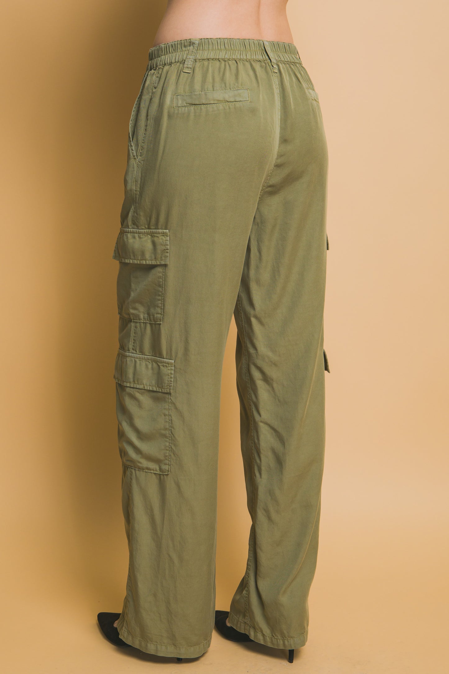 Full-length Tencel Pants With Cargo Pockets