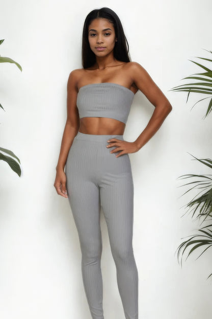 Ribbed Tube Top & Leggings Set