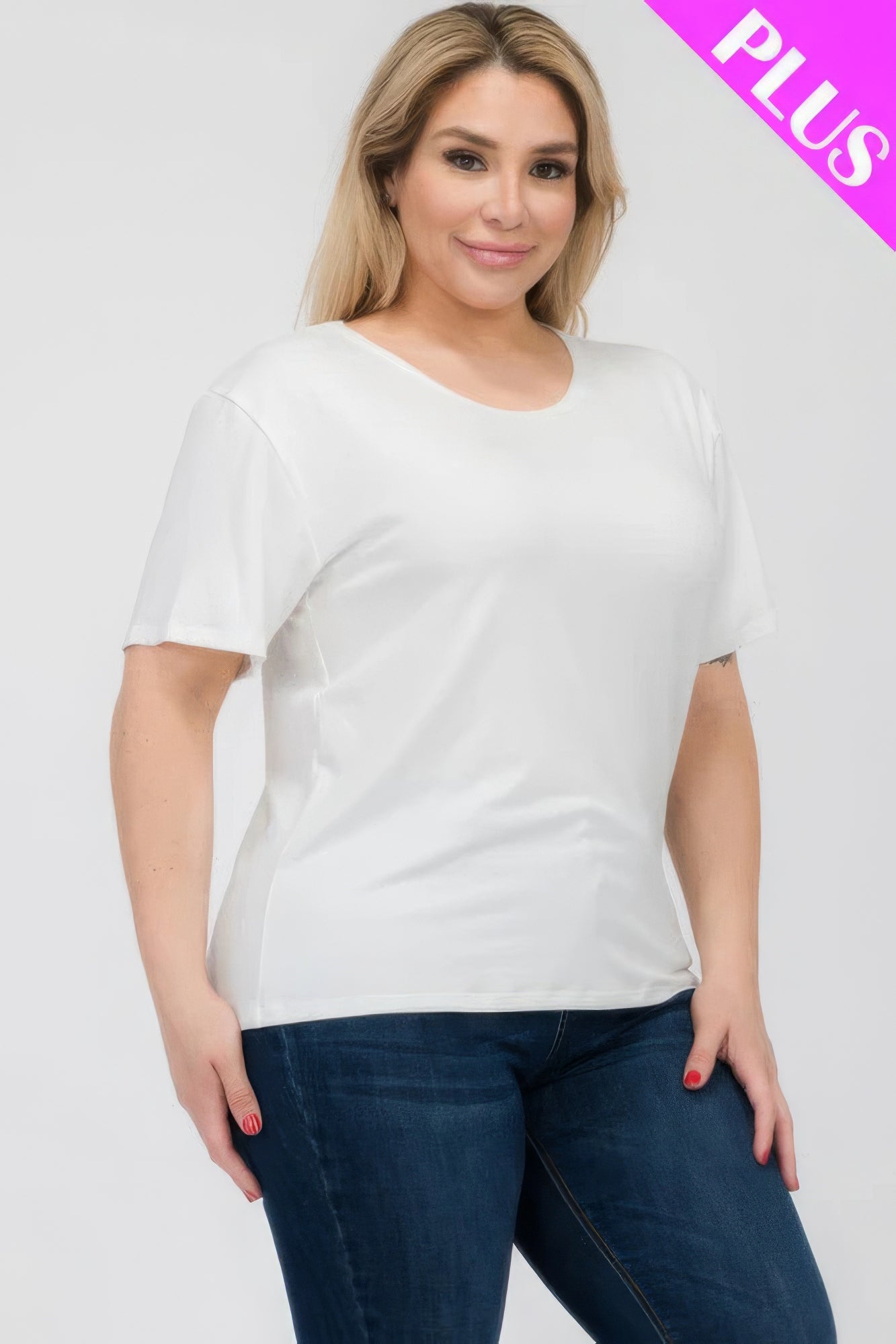 Plus Size Basic Short Sleeve T-shirt