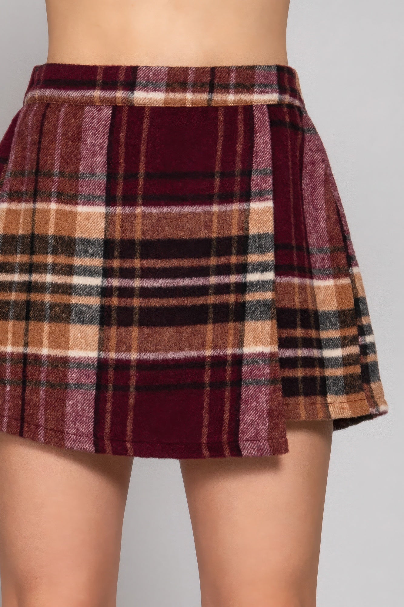 Wrap Plaid Jacquard Skort