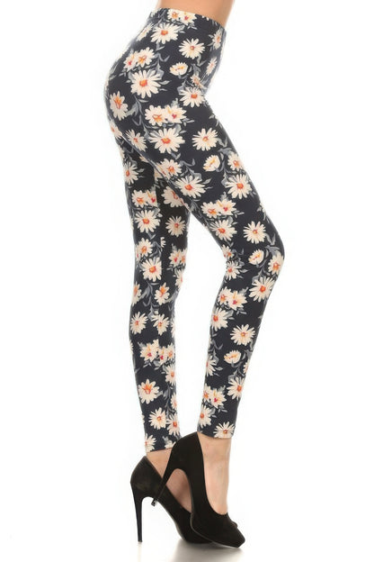 Super Soft Peach Skin Fabric, Multi-color Printed Knit Leggings